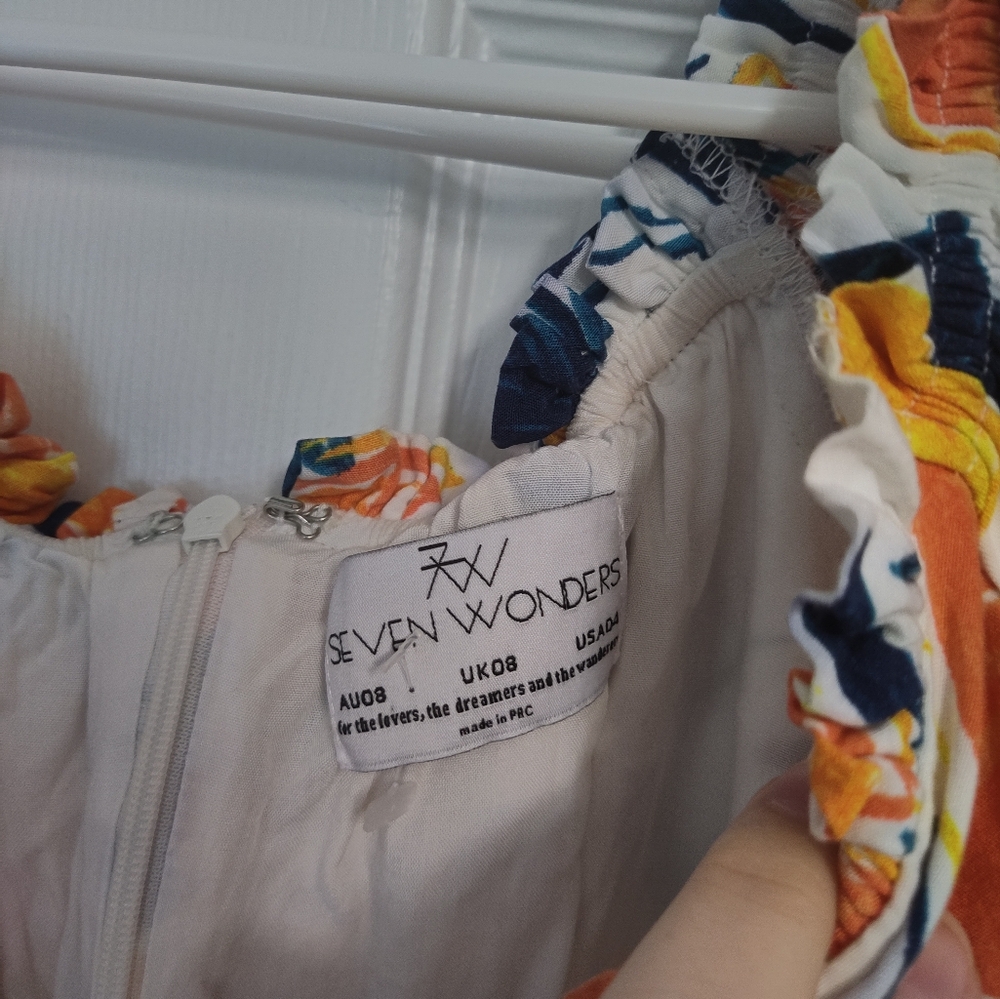 Seven Wonders Summer Floral Orange Dress - Picture 5 of 5
